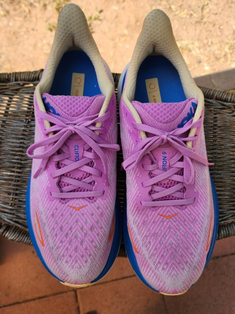 Hoka Clifton 9 Women's Running Shoes Size 9.5B Pink Blue - Picture 6 of 16